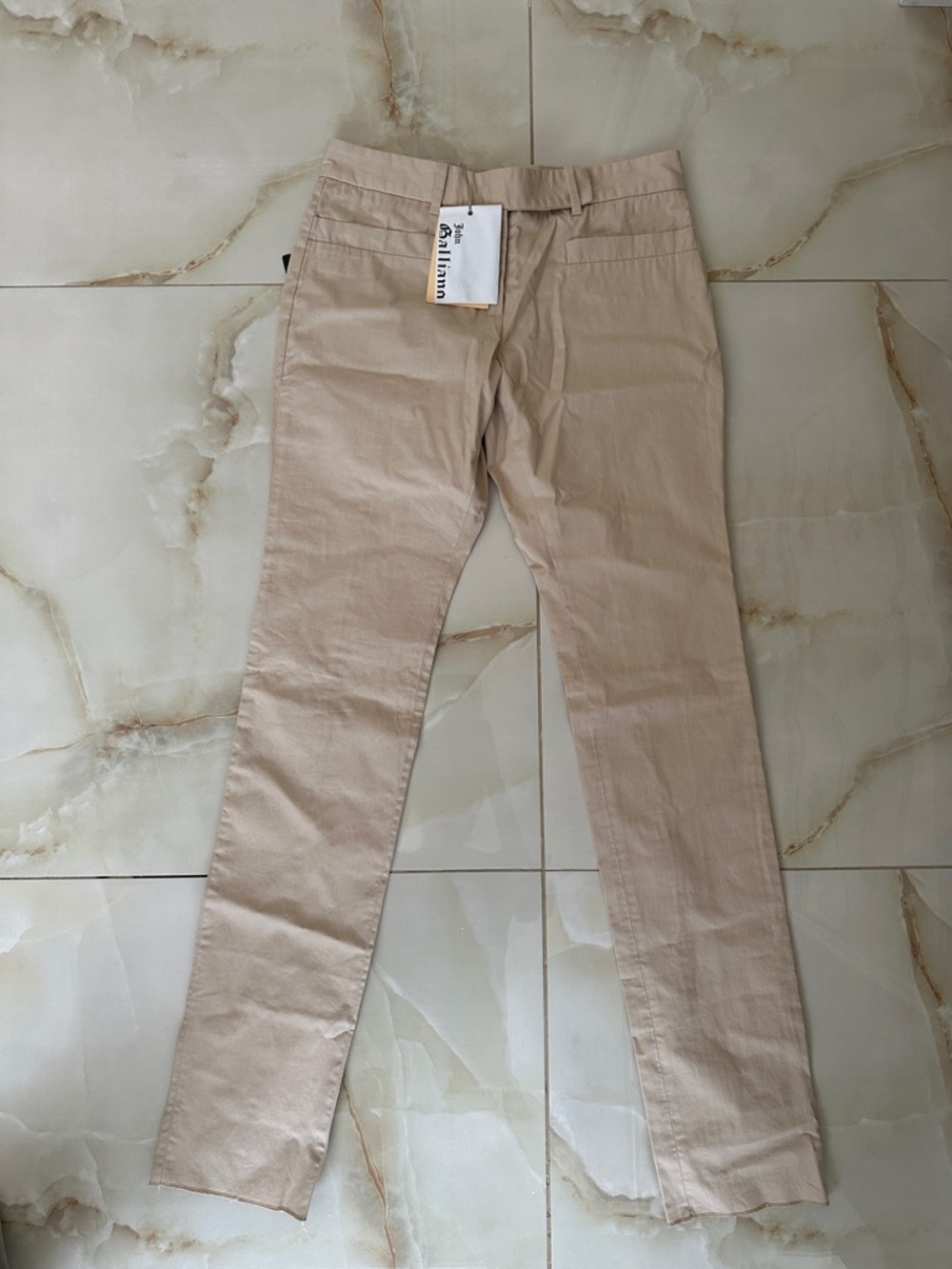 John Galliano Women's Beige Slim Chinos